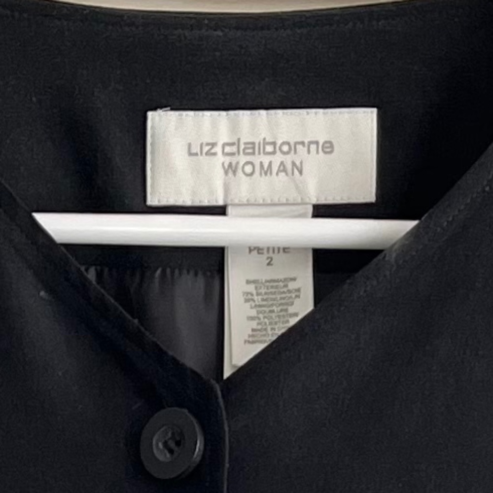 Liz Claiborne Black Minimalist Silk and Linen Swing Jacket 2X - Picture 4 of 8